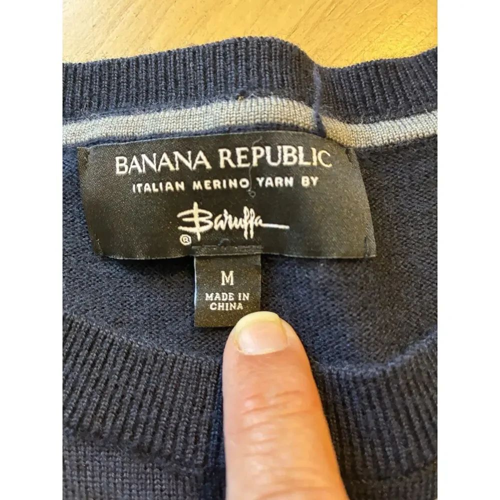 Banana Republic Baruffa Italian Merino Wool Sweater Men M Old Money Quiet Luxury